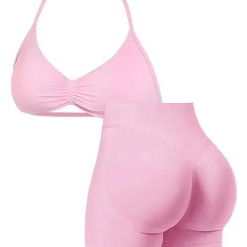 New Women's Sporty Yoga Set, High-Waist Tight-Fitting Shorts and Tank Top, Summer Fitness for Running and Gym