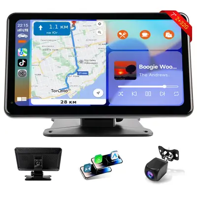 Haudio 7" 2026 Upgraded Wireless Apple CarPlay & Android Auto Car Stereo, 7" HD Touch Screen with Backup Camera, Voice Control, FM – Universal Fit tiktokshopspringglowup summervibes