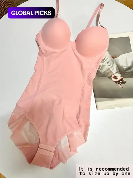 Slimming Abdomen Control Bodysuit with Bra, Adjustable Straps and Hook Closure, Lightweight Shapewear Shaping Underwear for Women, Perfect for Evening Gowns