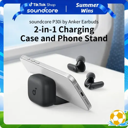 soundcore P30i by Anker Noise Cancelling Earbuds, Strong and Smart Noise Cancelling, Powerful Bass, 45H Playtime, 2-in-1 Case and Phone Stand, IP54, Wireless Earbuds, Bluetooth 5.4