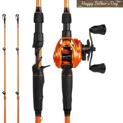 【Summer Wins】KastKing Lethal Blaze Twin-tip Fishing Rod and Reel Combo, IM6 Graphite 2Pc Blanks, Stainless Steel Guides with Ceramic Rings, Contoured EVA Handles & Fighting Butt, Split or Full Rear Handle Design, 10 Models SummerVibes