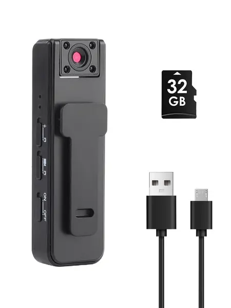 Body Cameras with Audio and Video Recording, Camcorder, 1080p HD Wearable Camera with Night Vision, 180° Rotatable Lens and Motion Detection, 500mAh Battery Life, for Outdoors Sports Police Delivery Cycling