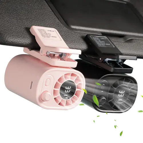 【 Summer Survivals 】JOYTUTUS Portable Car LCD Clip Fan [No Cooling Function], Low Noise Mini Potable Fan, USB Rechargeable, LED Display, Cool Tech Gadget, Cars Accessories for Stroller, Vehicle Use, Summer Outdoor Stuff, Car Back Seat-summerwins