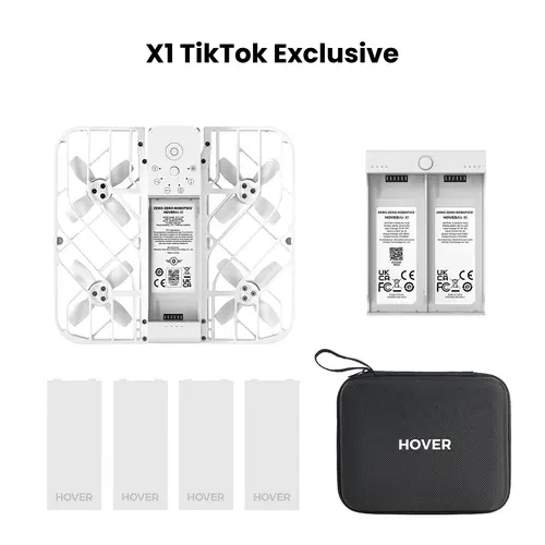 HOVER Air X1 Pocket-Sized Self-Flying Camera - X1 TikTok Exclusive 125g Lightweight 5 Pre-Programmed Flights VIO & ToF Laser System Weatherproof 12-Month Warranty