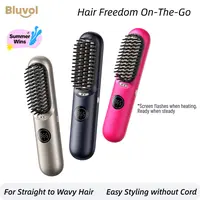 【SummerFinds】Fanttiksolo Cordless Hot Brush, Wireless Straightener for Straight to Wavy Hair, 2 in 1 Straightening & Curling Brush, 200 Million Ionic, Safe Mode, Ceramic Coating, Gift - FanttikSolo I10 APEX, SummerHairstyle