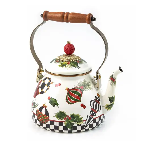 MacKenzie- Childs Deck the Halls 2QT Tea Kettle