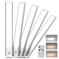 Upgraded Motion Sensor Ceiling & Under Cabinet Lights with Remote, 52LED 2000mAh USB Rechargeable Magnetic Dimmable Smart Lamp for Kitchen, Stairs, Wardrobe, Closet, Hallway, Porch, Garage