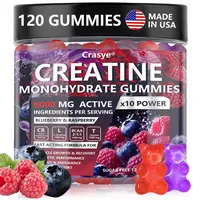 CRASYE Chewable Creatine Gummies, 8000mg Blueberry Raspberry Flavor, 120-Count Gluten-Free Fitness Supplement, USA-Made with Essential Amino Acids for Muscle Gains & Workout Recovery, Boosts Energy Vital Stamina Nutritional Supplement, Energy Vital Stamin