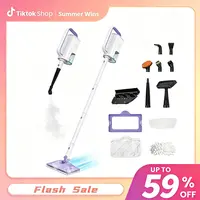 [WeeklyDeals]Steam Mop 12-in-1 Floor Cleaner with Detachable Handheld Steamer for Walls, Grout, Floors, Tiles, Carpets & Grease. Includes Multi-Function Accessories Cleaning Tools Cleaning Set