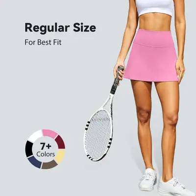 DLOODA Women's High-Waist Elastic Waist Skort, Tennis Attire with Pocket Shorts, Mini Athletic Skort for Summer Workout Golf, Women's Clothes Athleisure Bottoms tiktokshopspringglowup,summerwins,summeroutfits,vacationoutfits,beachoutfits