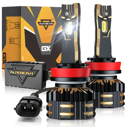 AUXBEAM GX Series 120W LED Headlight Bulbs, 25000LM High Lumen Headlight, 6500K Cool White Automotive Lights for Outdoor Use Led Headlamps Super Bright Led