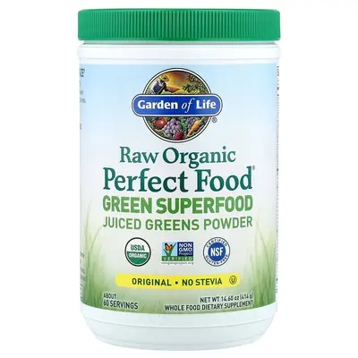 Garden of Life Raw Organic Perfect Food®, Green Superfood, Juiced Greens Powder, Original, 14.6 oz (414 g)