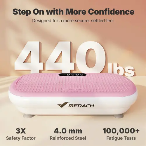 【Creator Live Exclusive】Merach High-Power Vibration Plate Exercise Machine,440lbs Weight Capacity, Bluetooth Remote Control, 4 Workout Modes for Home Gym Fitness Equipment Summervibes