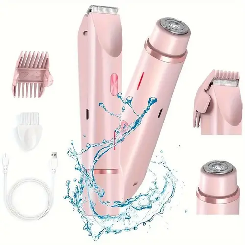 Electric Hair Removal Tool, 1 Box Rechargeable 2 in 1 Body & Facial Hair Removal Dual Head, Waterproof Hair Removal Machine for Armpits and Legs