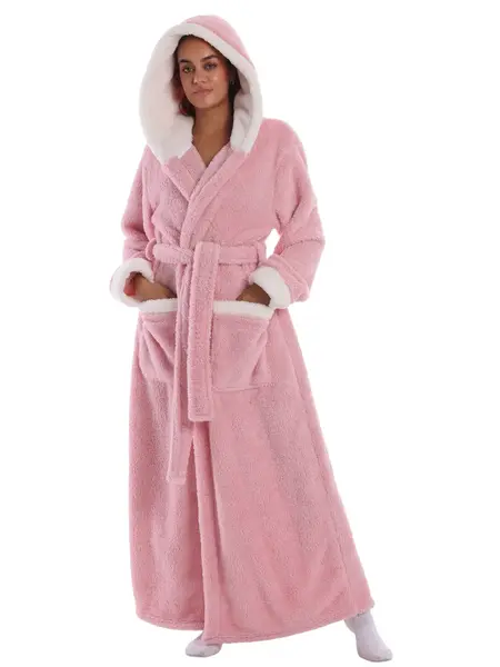 Msrlassn 1Pcs Cozy Soft Bathrobe Flannel Lined Hooded Robe for Women , Mid Year Sale Halloween Thickened Long Sleeve Pyjamas Cute Print Home Loungewear Sleepwear Gowns Deals For You Day