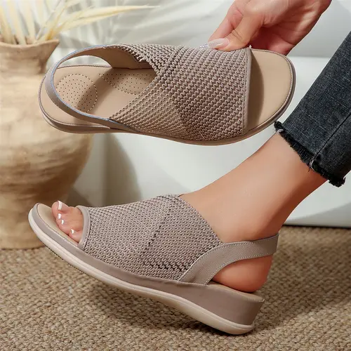 Womens Sandals Platform Walking Sandals Open Toe Ankle Elastic Strap Casual Comfortable Summer Dressy Springfresh Summer Vibes