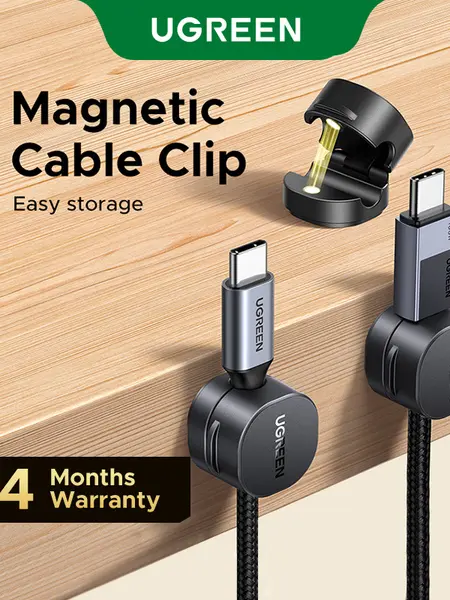 UGREEN 3 Pack Magnetic Cable Clips,Cord Holder, Under Desk Cable Management, Adhesive Wire Holder Cord Organizer for Home Office Desk Phone Car Wall Desktop Nightstand Work Accessories,September Restock，DealsForYouDays