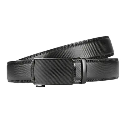 Adjustable Leather Ratchet Belt for Men, Automatic Buckle Dress Belt, Trim-to-Fit Casual & Business Belt, Gift for Dad