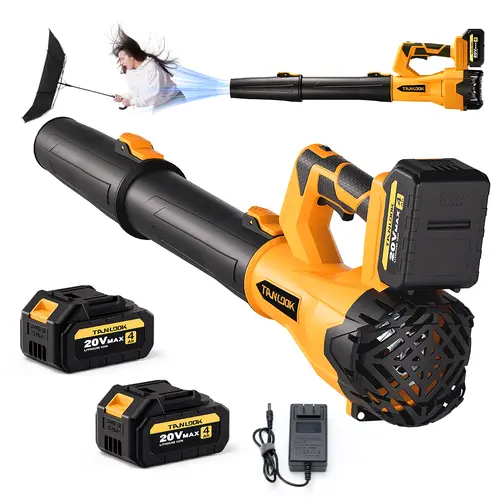 TANLOOK High-Power Electric Leaf Blower - 580 CFM 160 MPH, 2×4Ah Batteries Included, Speed Adjustable - High Airflow for Blowing Leaves & Snow - Ideal Garden Tool for Autumn/Winter Care HC5