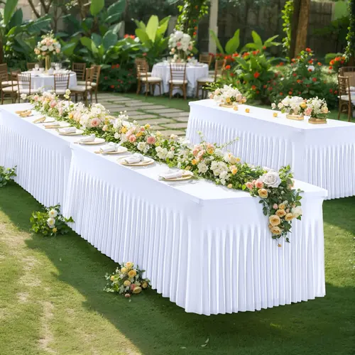 Stretchy Polyester Fitted Tablecloth - 1 Pack Washable Overlay Table Cover for 4/8FT Rectangle, Square Tables, Classic Modern Elegant Decoration, Home & Festive Party Supplies for Holiday Events,summerwins,Summer Sale,Mid Year Sale,Deals For You Day summe