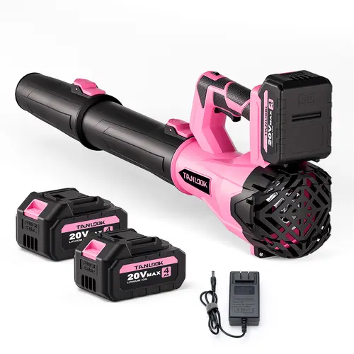 TANLOOK High-Power Electric Leaf Blower - 580 CFM 160 MPH, 2×4Ah Batteries Included, Speed Adjustable - High Airflow for Blowing Leaves & Snow - Ideal Garden Tool for Autumn/Winter Care HC3
