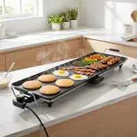 AORAN 36 inch Electric Griddle Teppanyaki Grill, Barbecue Griddles Table Top with Nonstick Surfaces Adjustable Temperature Setting,summerwins