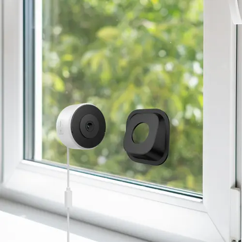 Luna Window Cam – 2K Dual-Band WiFi Indoor Window Security Camera, Glass-Mount No-Drill Install, Clear Outdoor View Through Window, Color Night Vision, AI Motion Detection, Angle Mount Included, Easy Setup with Magnetic for Home & Apartment
