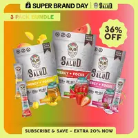Salud 2-in-1 [Energy + Focus - Trio] Clean Energy Drink Mix, Agua Fresca, Organic Caffeine, B6 & B12, L-Theanine, Non-GMO, Gluten Free, Vegan, 1g Sugar (3-Pack, 45 Servings)