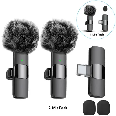 Wireless Lavalier Microphone Clip, Compatible with iPhone & Android, Plug-And-Play Lapel Mic for Video Recording, Podcasts, Vlogs, Tiktok & Teaching #GLOBAL PICKS