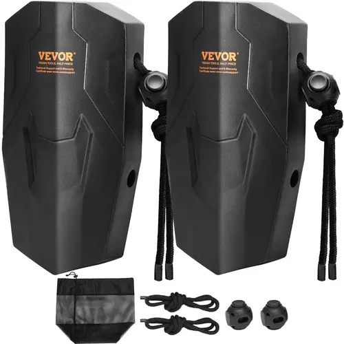 【DealsForYouDays】VEVOR Boat Fenders,  8.6" x 16" Boat Bumpers for Docking, Marine EVA Boat Dock Fender Bumper with Ropes, Cord Locks and Storage Bag, No Inflation Required, for Class A/Class 1/Part Class 2, Black