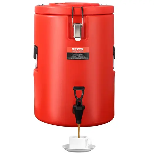 【DealsForYouDays】VEVOR Stainless Steel Insulated Beverage Dispenser,  4.5 Gallon 17.2 Liter, Thermal Hot and Cold Drink Server Dispenser with Spigot Handle, Food-grade for Hot Tea Coffee Water Restaurant Drink Shop
