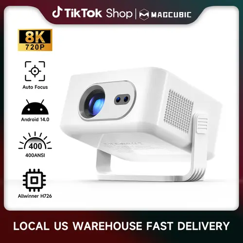 [US warehouse] Magcubic HY300MAX Projector Auto Focus 8K Decoding HD 400ANSI Android 14 Allwinner H726 with Dual WiFi6 BT5.4 Auto Keystone HDR/HDR10+/HLG Built-in Speaker Portable Mini Home Cinema Movie Outdoor #SummerWins #DealsForYouDays
