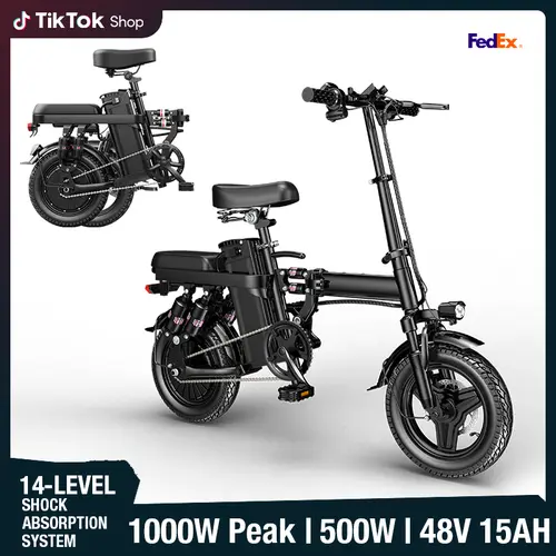High-Speed Folding Commuter E-Bike for Adults, 500W Motor, 48V 15Ah Battery with 100km Range, Dual Disc Brakes, 16-Level Shock Absorption, UL2849 Certified, Commuter Bike, Folding Ebike