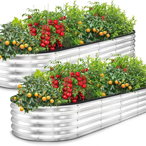 Utopia Home Galvanized Rectangle Raised Garden Beds (2-Pack, 4-Pack; 6 ft, 4 ft Sizes) - Lightweight Elevated Planting Box, Raised Flower Beds Outdoor, Easy Assembly for Vegetables, Fruits