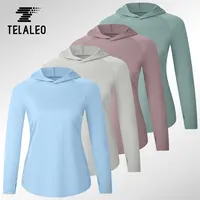 TELALEO 4 value pack Women’s Quick Dry Running Hoodie – Lightweight Long Sleeve Workout Tops with Thumb Holes, Sun Protection Hooded Jacket outdoorfun summerwins
