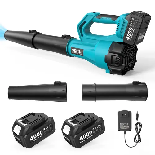 【DealsForYou】SEESII  Leaf Blower Cordless Electric Leaf Blower/Snow Blower  780CFM/440MPH Brushless Motor 2x4000mAh Batteries Handheld Snow Blower Variable Speed Control Turbo Button Electric Blower for Lawn Care Debris Dust Removal Outdoorfun