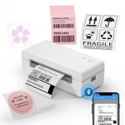 JADENS 668BT Bluetooth Wireless Thermal Inkless Shipping Label Printer, Portable Shipping Label Maker, Compatible with iOS, Android, Windows, Mac, Chromebook, for Etsy, USPS, Fulfillment Teams
