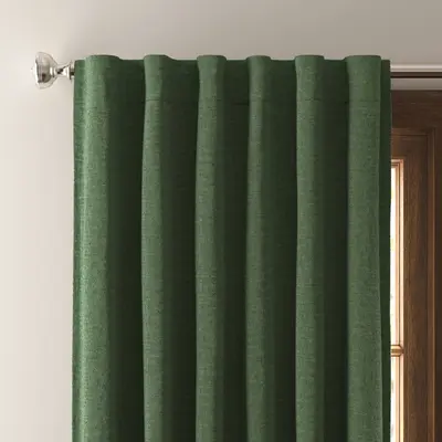 1pc 63"x50" Velvet Blackout Window Curtain Panel Green - Threshold