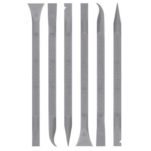 VIKING Car Detailing Pick Set for Car Detailing Kit, Safe Automotive Tool Set for Cleaning, Plastic Picks with 6 Cleaning Heads, Interior and Exterior Use, 6 Pack, Grey
