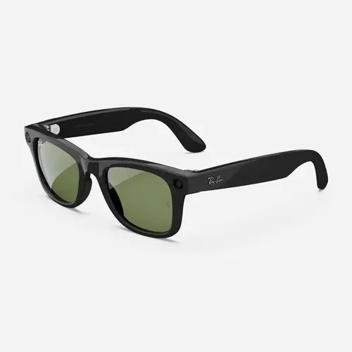 Ray-Ban Meta Wayfarer (Gen 1), Shiny Black / G15 Green, Large
