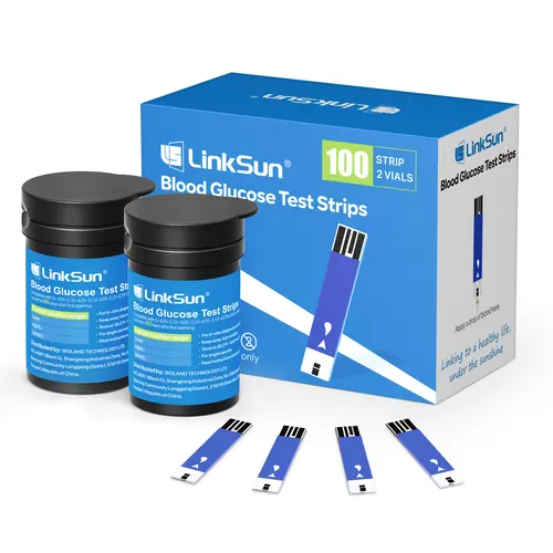 Linksun Diabetic Blood Test Strips*100,Used for G-425-1,G-425-2/2V,G-425-3 Blood Glucose Monitor,0.7μl Blood Sample,Accurate Measurement,Results in 5 Seconds, 2 Bottles of 100 Pc Healthcare【Only Includes the Glucose Test Strips * 100 pcs】
