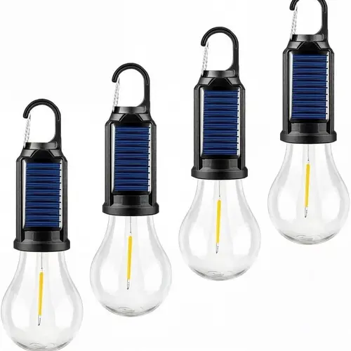1/2/4 PCS Rechargeable Solar LED Light Bulbs with Waterproof Clip Hook, Solar Outdoor Lights, Portable Camping Gear for Hiking & Emergency Use,father'sdaygifts,campingessentials,campinggear