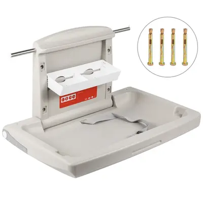 【FathersDayGift】VEVOR Horizontal Baby Changing Table Wall-mounted Baby Diaper Changing Station Vertical Fold Down Baby Changing Table