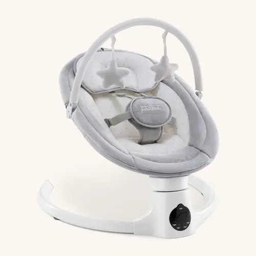 HARPPA Weddell Lite Electric Baby Swing, Compact Newborn Bouncer & Rocking Chair with Music Speaker, Secure Harness, 5 Adjustable Speeds, Foldable Base, Breathable Pad, Baby Items, Newborn Baby,summerwins