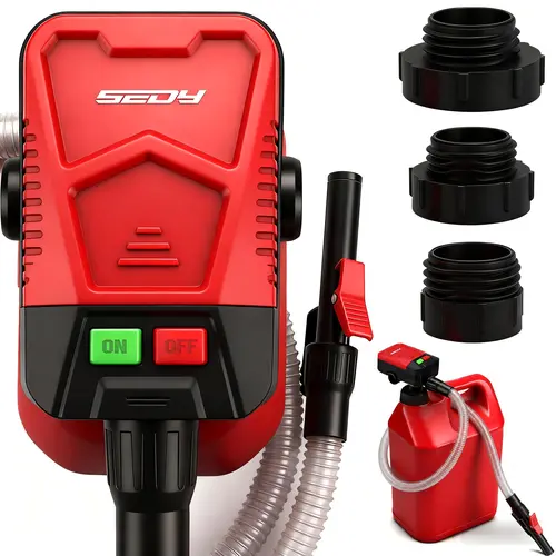 Automatic Fuel Transfer Pump with Auto-Stop Sensor(3.2 GPM& Not for VP), Battery Operated Gas Can Pump with 3 Can Adapters, Extra Long Hose, Portable Fuel Pump for Oil, Diesel, Gasoline (Batteries Not Included)