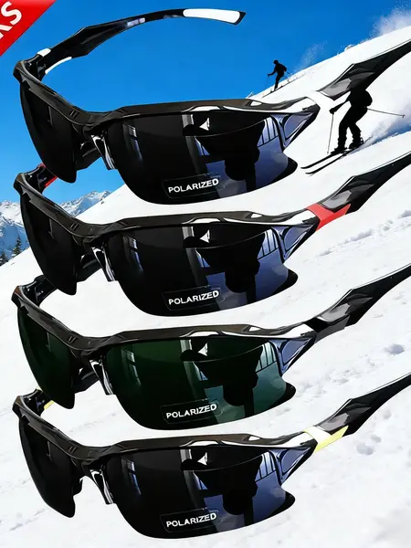 4-Pack Men's & Women's Rimless Sportive Sunglasses, Polarized Windproof Eyewear with Sun Protection for Running & Driving, Men's Accessories
