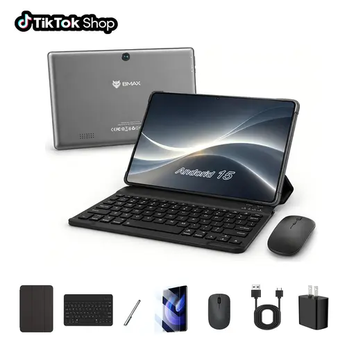 【Summer Wins】MAXPad 2026's 10.1 inch Smart AI new Tablet Android15 24(4+20)GB+238GB 6000mAh big battery,tablets bundle with Keyboard,Case ,mouse,USB-C Adapter,bluetooth,5GWIFI Entertainment,Dual camera,widevine l1,Streaming,Mother's Day gift for 2026 ho