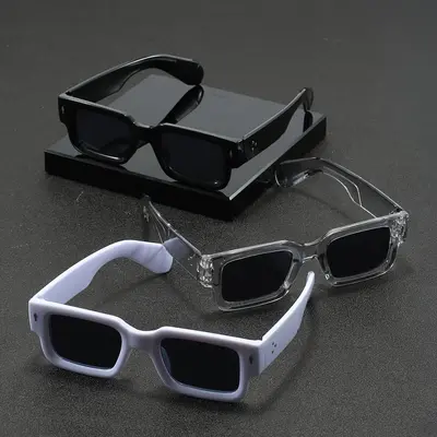 Men's 3-PCS Lightweight Plastic Small Square Frame Sports Eyewear - Polarized Anti-Reflective High-Quality Nylon TR90 Lenses, Black/Transparent/White Frames, Sleek Design, Men's Accessories, Casual Sunglasses for Driving & Daily Use