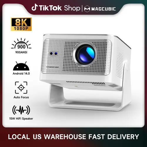 [US warehouse] Magcubic HY350MAX Projector 900ANSI Auto Focus 8K Decode Android 14 Allwinner H726 Built-in 15W HiFi Speaker Dual WiFi6 BT5.4 Native 1080P Portable Smart Home Cinema Movie Night Gift Projectors For Bedroom #SummerWins #DealsForYouDays