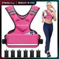 【Summer Wins】BAGAIL Adjustable Weighted Vest 4-10lb 12-18lb 20-32lb Rucking Vest for Women & Men with 6 Weights & Large Pocket Ideal for Home Workouts Running Walking Strength Training Muscle Exercise Equipment